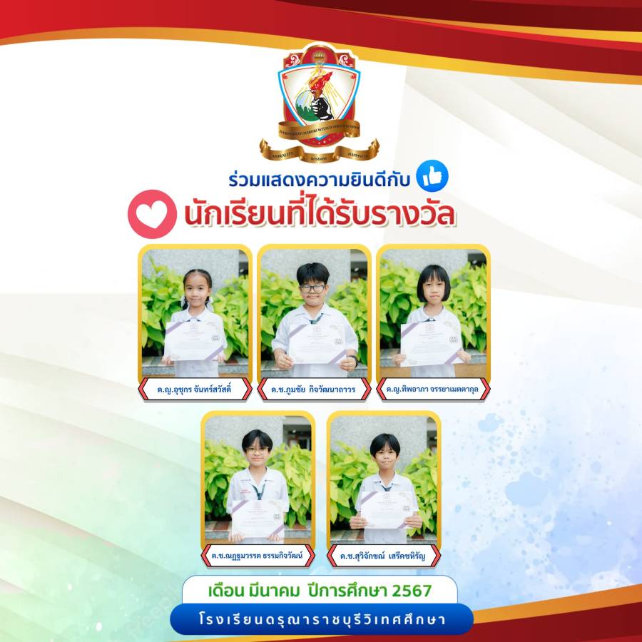 นักเรียนได้รับรางวัล เดือนมีนาคม 2568 (2)