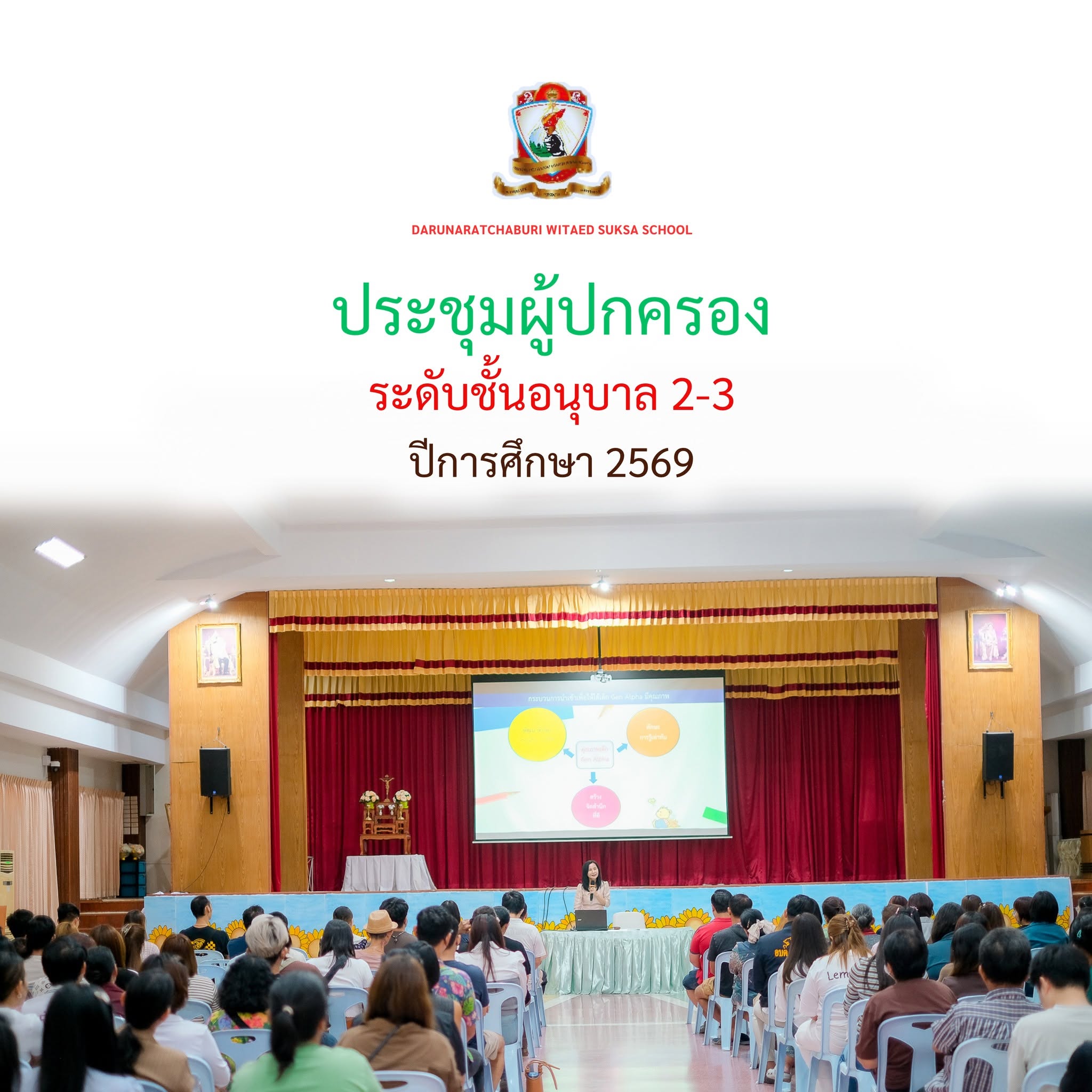 ประชุ​มผู้ปกครอง​ระดับ​อนุบาล​ 2- 3 ปีการศึกษา​ 2569